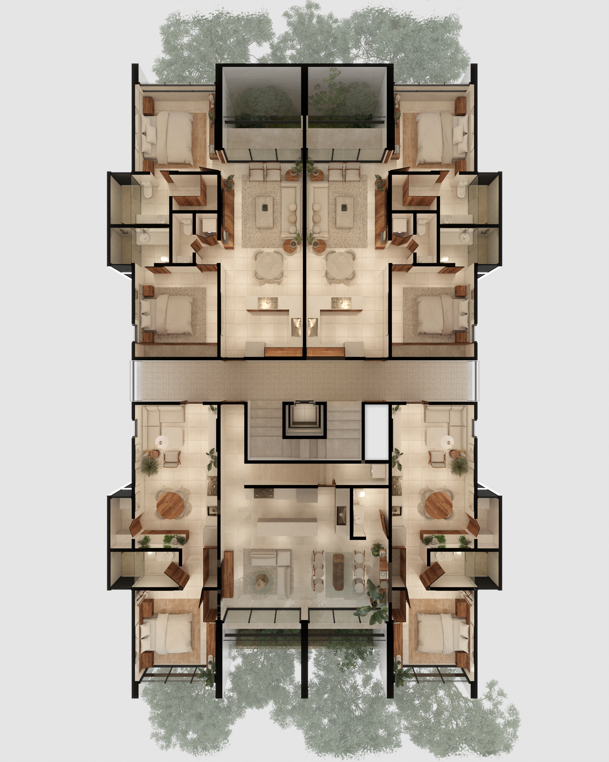 Apartamentos en Dizitya rodeados de Vegetación